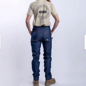 Eve Workwear For Women Battler Pant Denim High Waisted Rise Jeans Size L 14